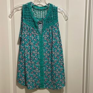 Market & Spruce green print sleeveless top size S